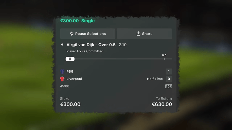 Van Dijk fouls bet