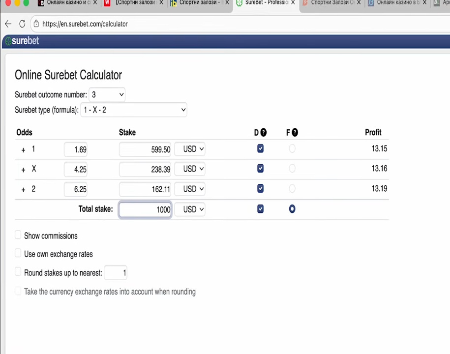 surebet-calculator Surebet calculator